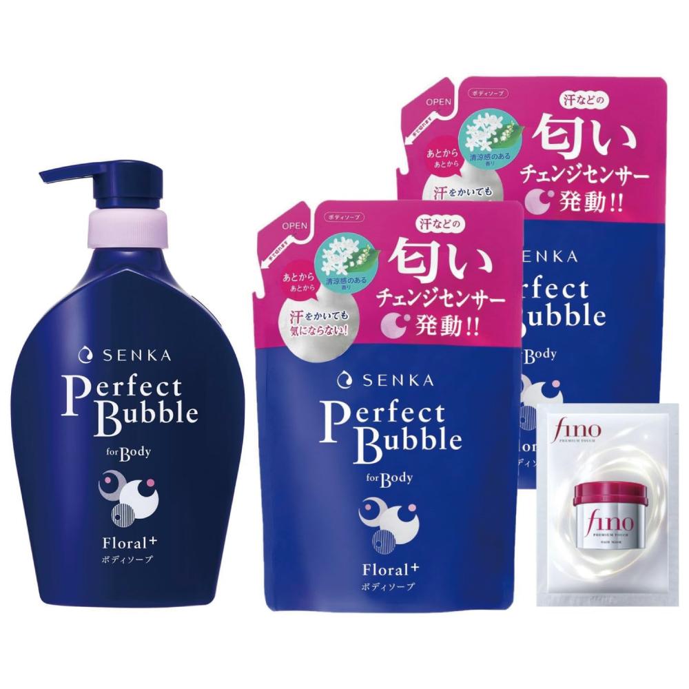 SENKA パーフェクトバブル フォーボディ フローラルプラス 本体＋詰替×２