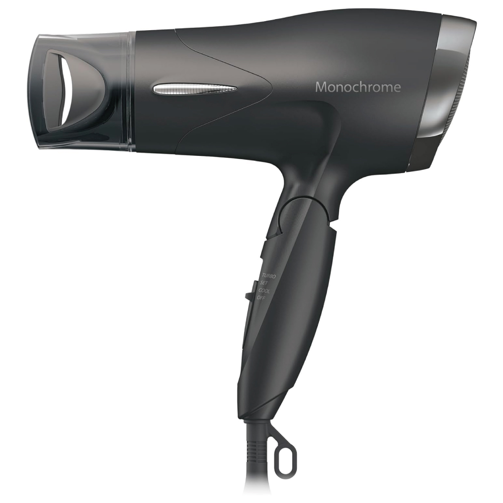 【Amazon.co.jp限定】 コイズミ モノクローム ヘアドライヤー KHD-9322/BK 折りたたみ式 ツインマイナスイオン パワーアップノズル ブラック