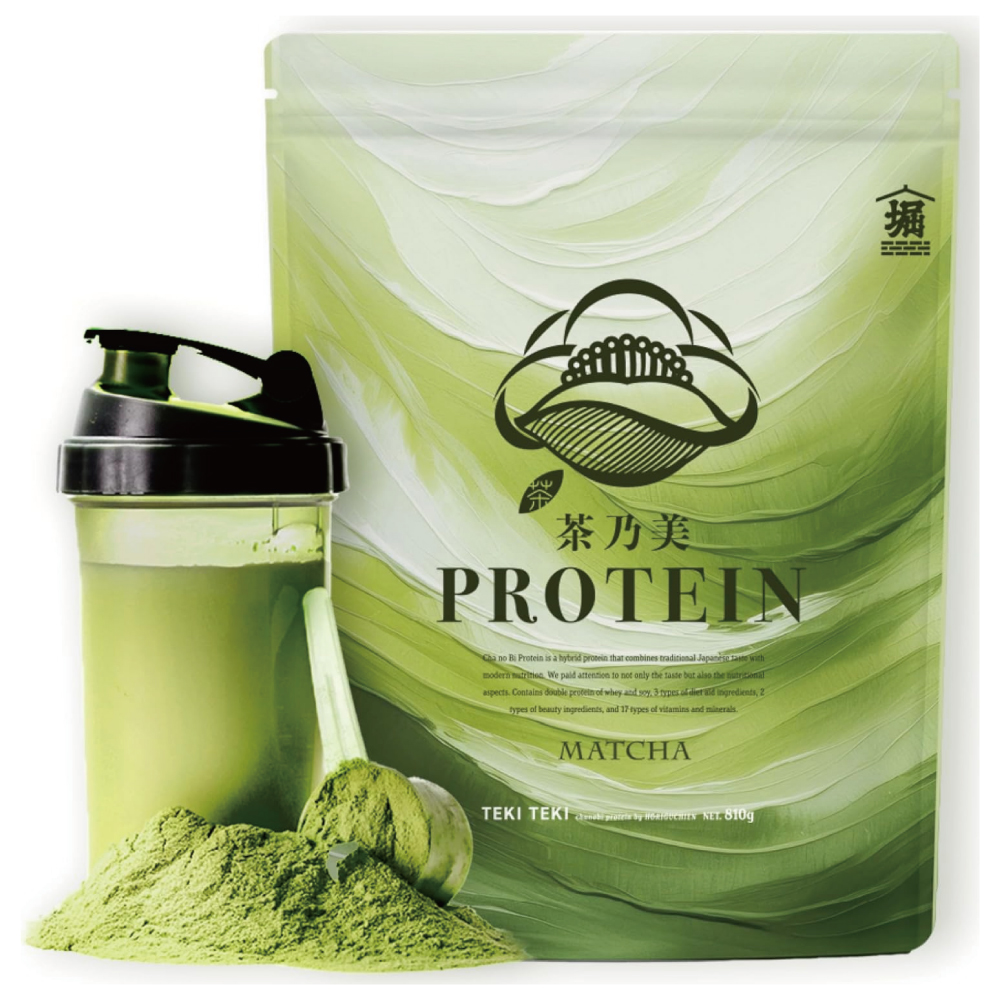【お茶屋が開発】茶乃美 プロテイン 810g 一番茶 抹茶 whey soy protein 堀口園 (シェイカーは付属しておりません)