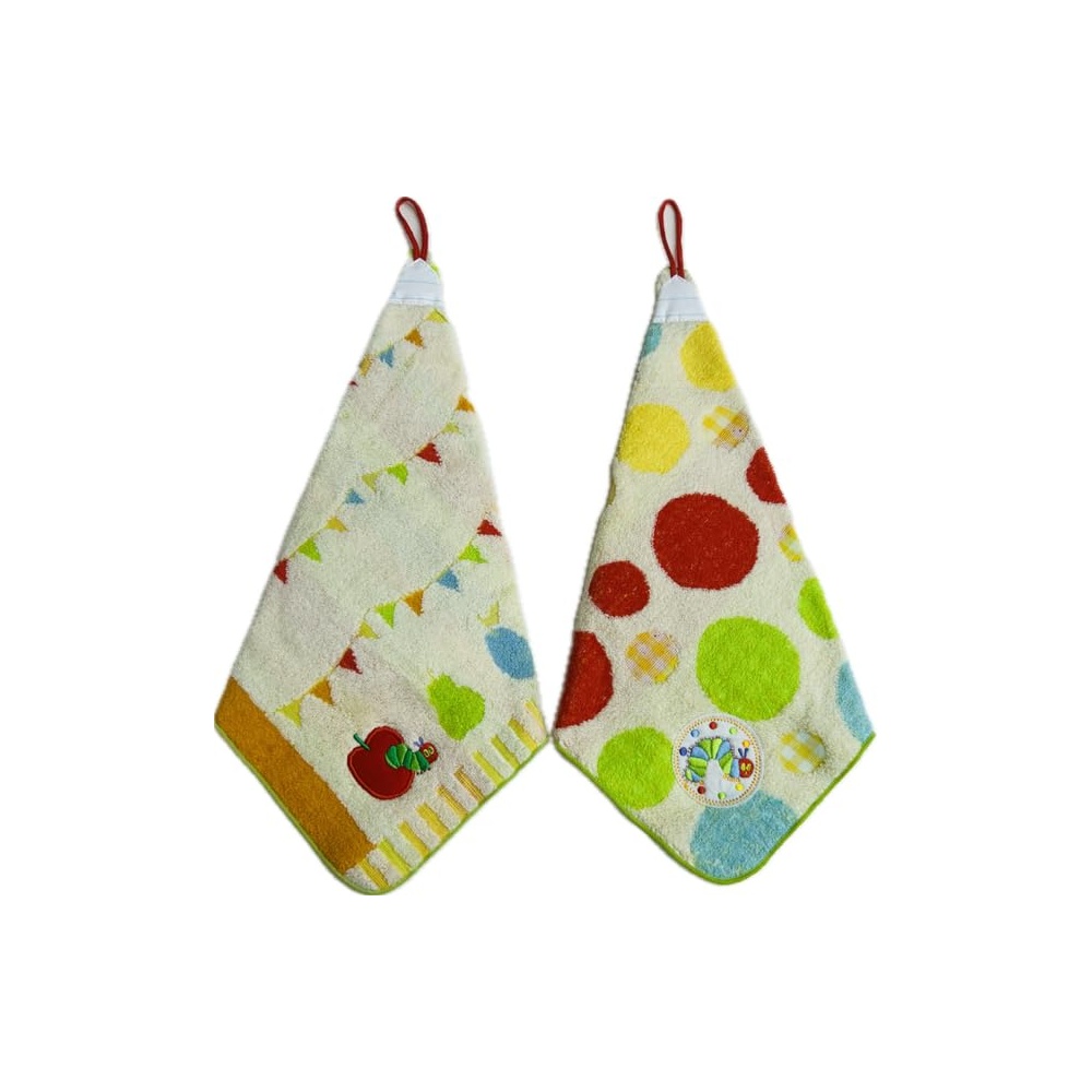 ループ付きタオル 2枚 セット はらぺこあおむし ネームタグ付き 約34×34cm