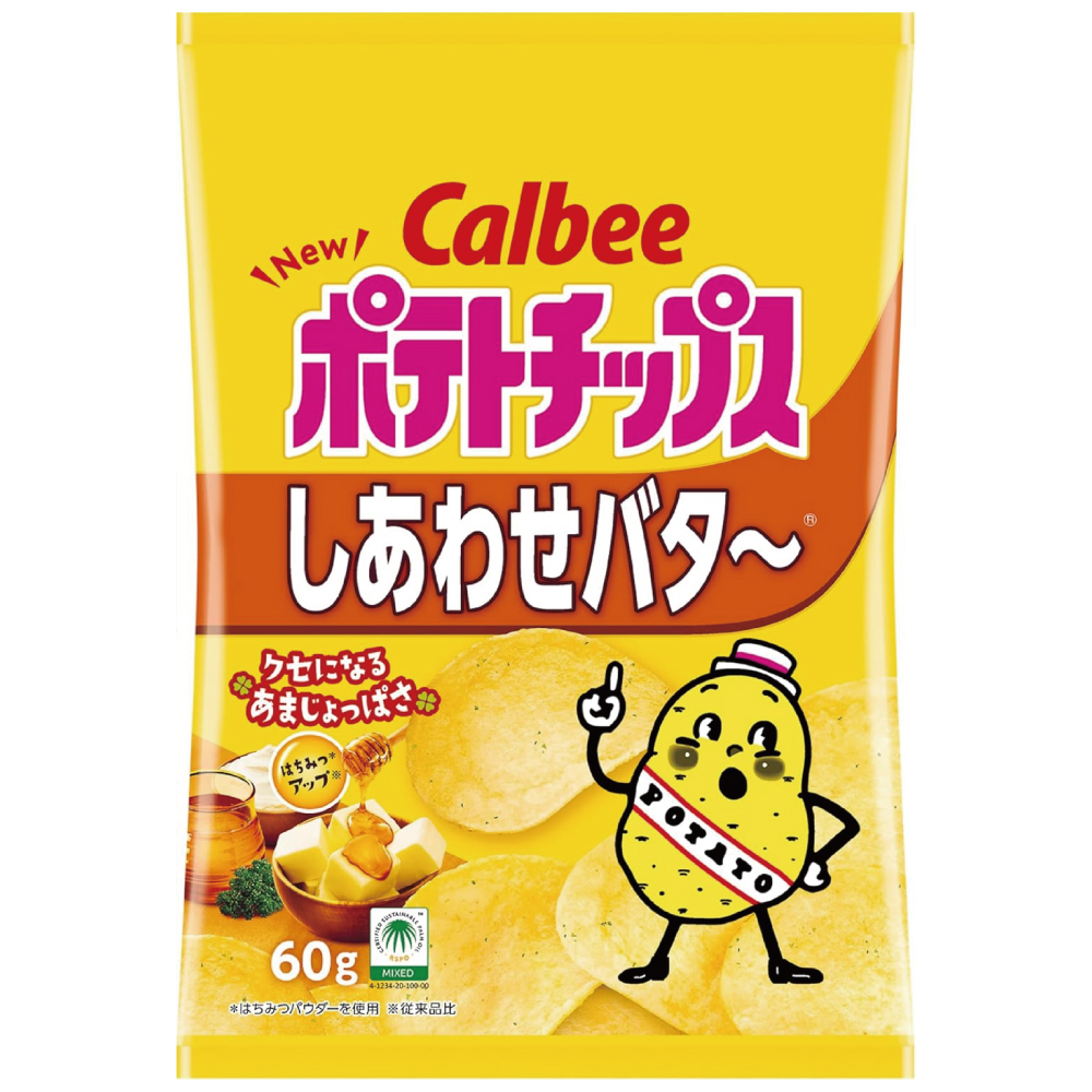 カルビー ポテトチップスしあわせバタ~ 60g×12袋