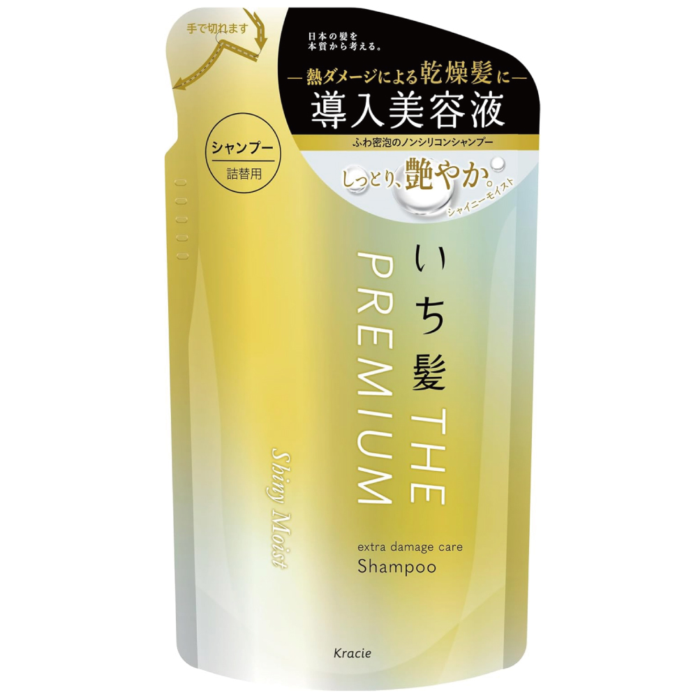 いち髪 THE PREMIUM 【シャイニーモイスト】 エクストラダメージケア 導入美容液 in シャンプー 詰め替え用 340ml