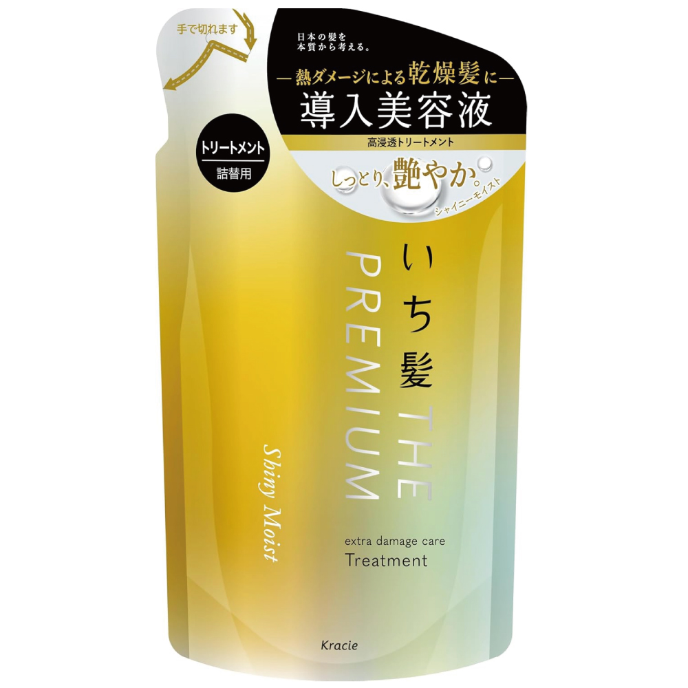 いち髪 THE PREMIUM 【シャイニーモイスト】 エクストラダメージケア 導入美容液 in トリートメント 詰め替え用 340g