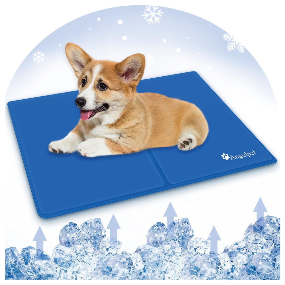 ペットひんやりマット 犬 猫 夏用 冷感ジェルマット 65×50cm 純色ブルー