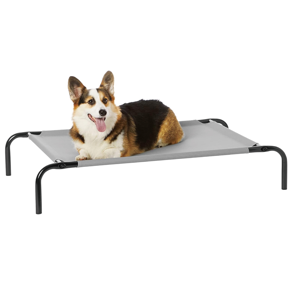 Amazonベーシック ペットベッド 犬 猫 脚つきコット型 メッシュ 109cm×66cm×19cm グレー