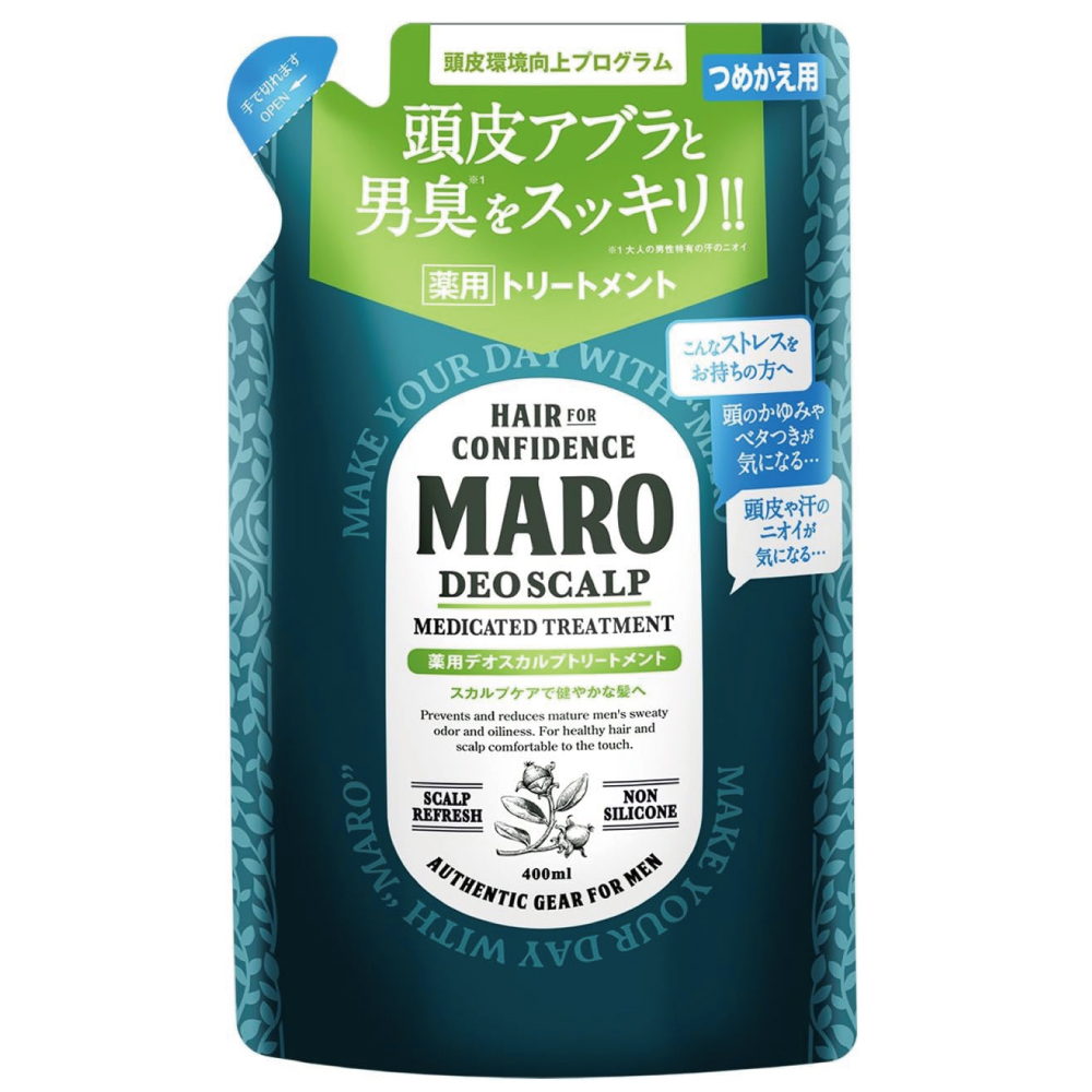 MARO(マーロ) デオスカルプ  薬用トリートメント メンズ グリーンミントの香り 400ml 詰め替え 【医薬部外品】