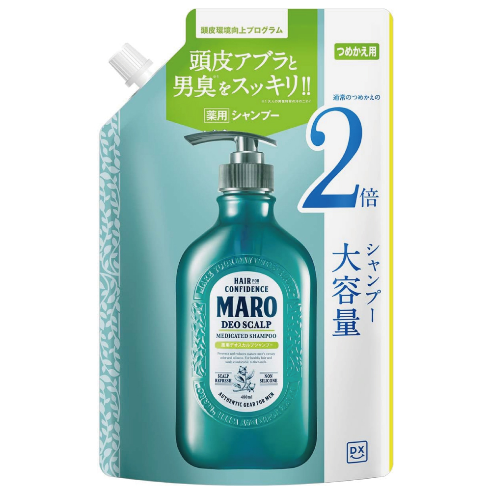 【Amazon.co.jp限定】 MARO(マーロ) デオスカルプ  薬用シャンプー メンズ グリーンミントの香り DX  800ml 詰め替え 【医薬部外品】