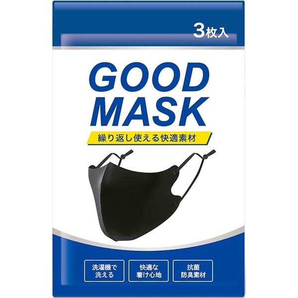 [DUEN] GOOD MASK 夏用 スポーツ マスク 冷感 3枚組 男女兼用 調整紐付き