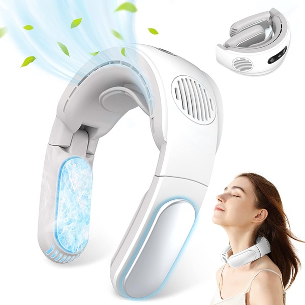 Favoreal 首掛け扇風機 ネッククーラー 冷却プレード付き 瞬間冷却 静音 強力 軽量 折りたたみ式 【2025新版 ネックファン】