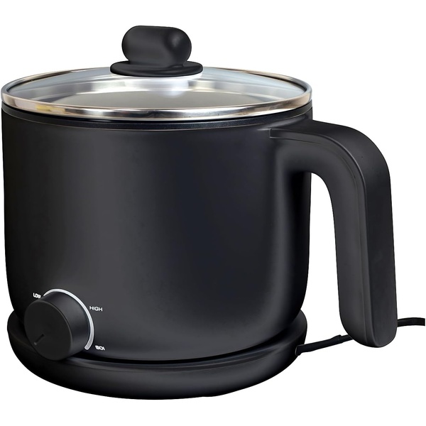 [山善] クッキングケトル ラーメンメーカー 1.2L ブラック YRGB-S600(B)