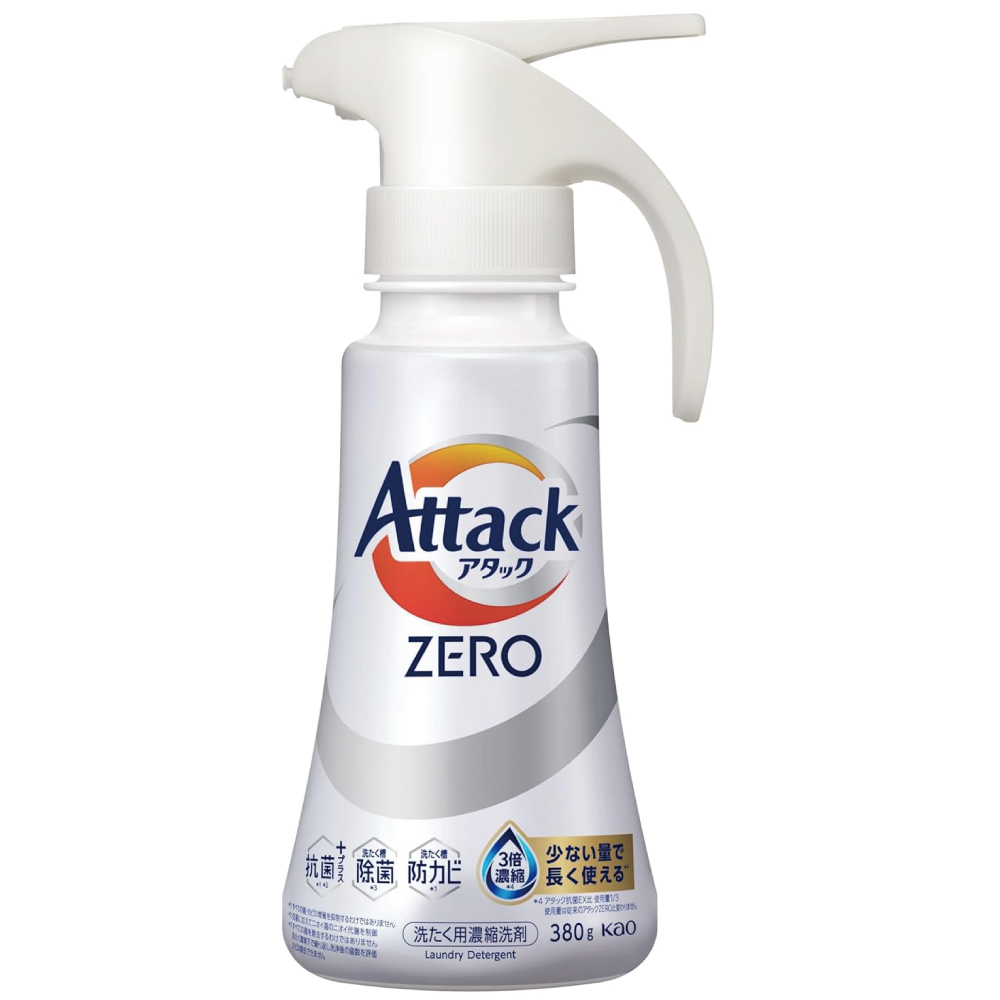 アタックZERO 衣類から洗濯槽まで、アタックZERO液体史上 最高峰の消臭 ワンハンドタイプ 380g