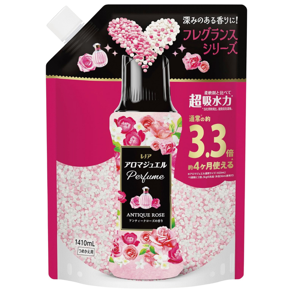レノア アロマジュエル Perfume お洗濯の香り付けビーズ アンティークローズの香り 詰め替え 1410mL