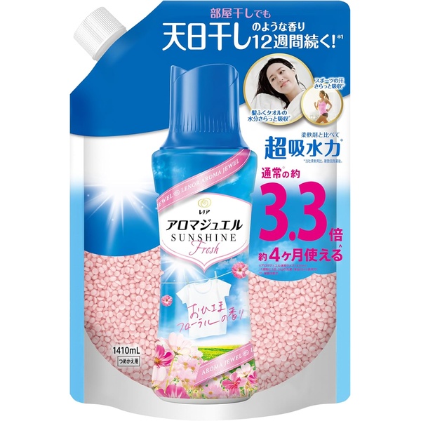 レノア ハピネス アロマジュエル 香り付け専用ビーズ おひさまフローラル 詰め替え 1,410mL