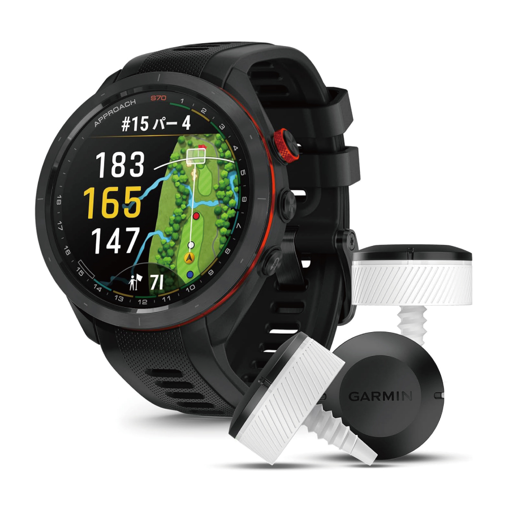 ガーミン(GARMIN) Approach S70 47mm AMOLED(有機EL)ディスプレイ搭載 ゴルフウォッチ GPSマップ Suica対応 バーチャルキャディ ロングバッテリー Android/iOS対応 【日本正規品】