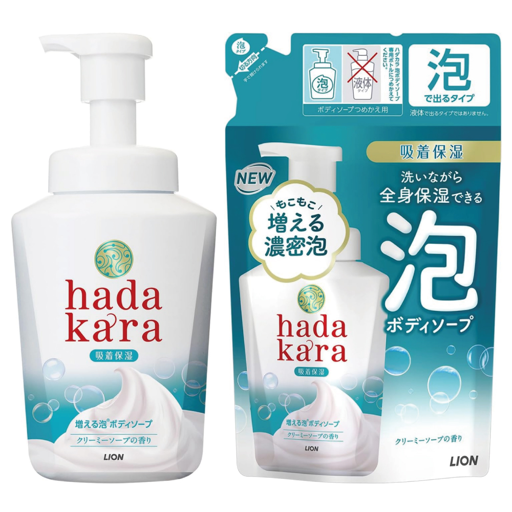 hadakara(ハダカラ) ボディーソープ 泡タイプ クリーミーソープの香り 本体 550ml + 詰め替え 440ml