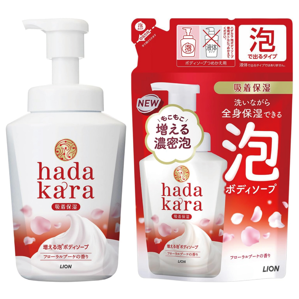 hadakara(ハダカラ) ボディーソープ 泡タイプ フローラルブーケの香り 本体 550ml+詰め替え 440ml