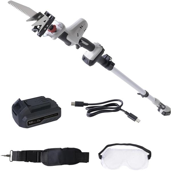 [山善] 10.8V 充電式 高枝ガーデンポールソー  伸縮式 全長167~231cm コードレス 2WAY PS-1025