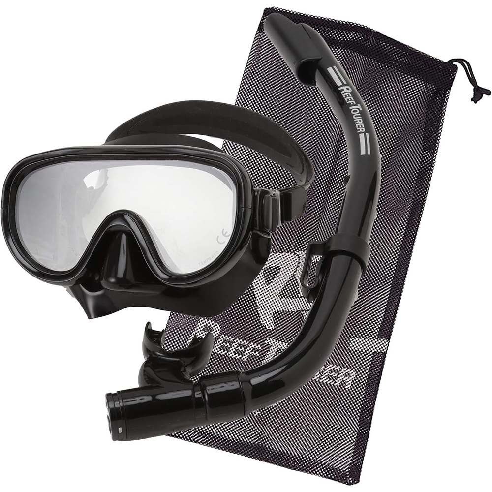 【Amazon.co.jp限定】 REEF TOURERシュノーケル マスク 2点セット シリコーン製 メッシュバッグ付き