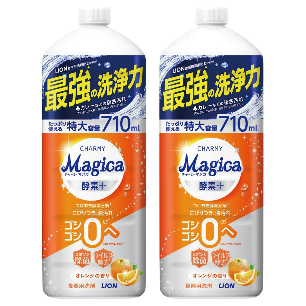 チャーミーマジカ 食器用洗剤 酵素プラス オレンジの香り 詰替大型 710ml×2個