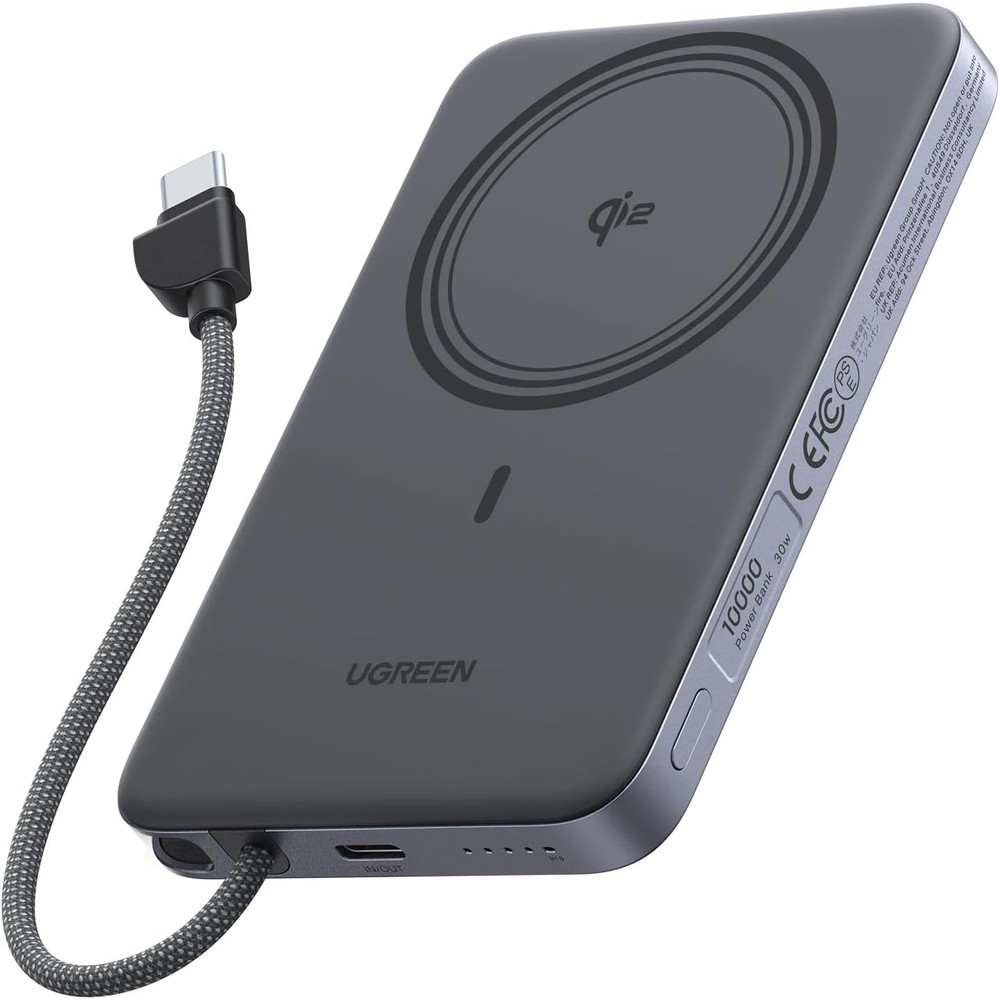 UGREEN Air モバイルバッテリー マグネット式ワイヤレス充電 薄型 10000mAh Qi2認証 15W
