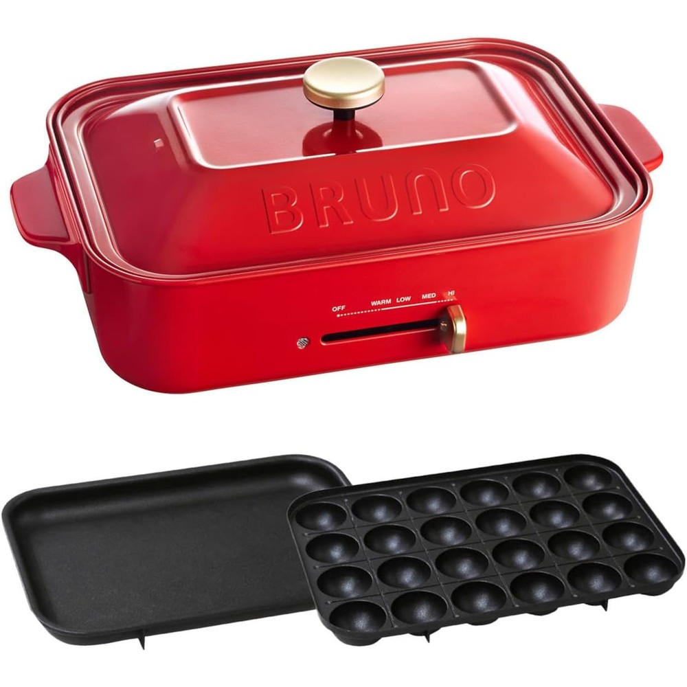 BRUNO コンパクトホットプレート レッド BOE021-RD