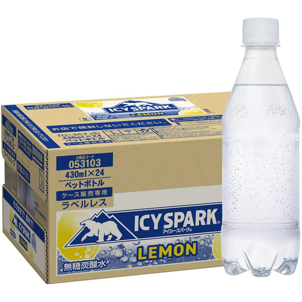 コカ・コーラ ICY SPARK from カナダドライ レモン ラベルレス 430ml PET×24本