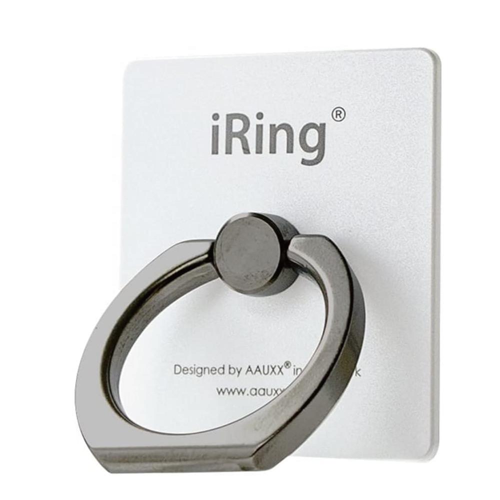 iRing Limited Edition  スマホグリップ スタンド ブラックシャフト/パールホワイト