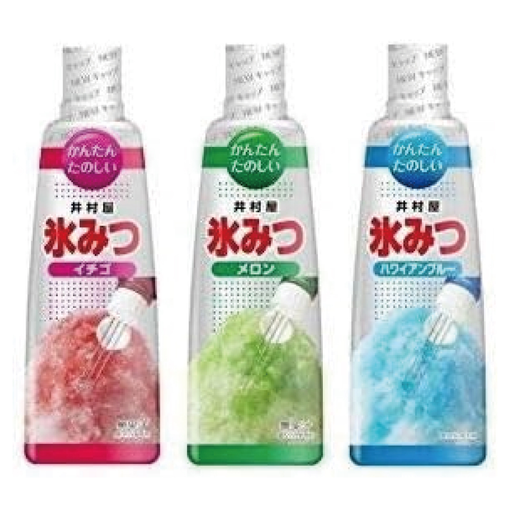井村屋 氷みつ 3種類（イチゴ.メロン.ハワイアンブルー）330ｇ各1本