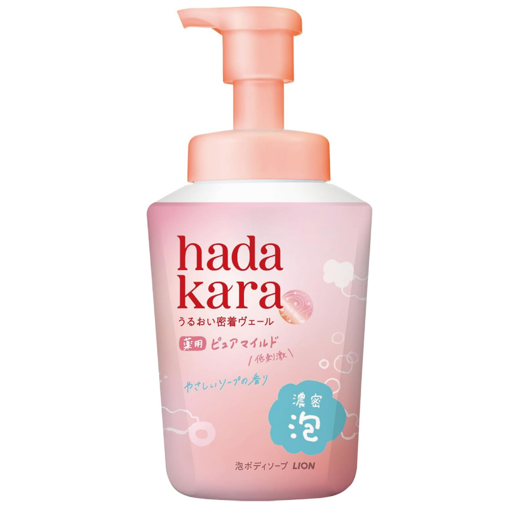 【医薬部外品】hadakara(ハダカラ) 密着保湿ケア ボディーソープ 泡 薬用ピュアマイルド(低刺激) やさしいソープの香り 本体540ml