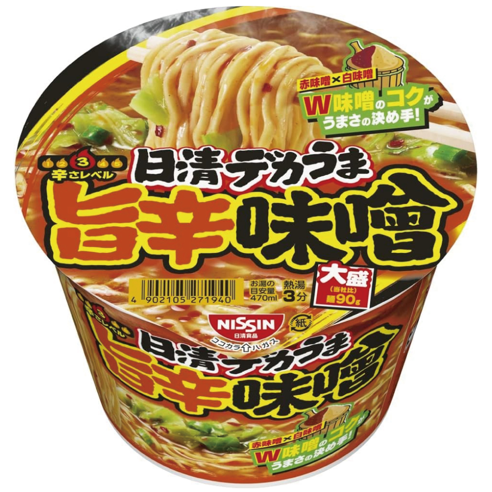 日清食品 日清デカうま 旨辛味噌 106g×12個
