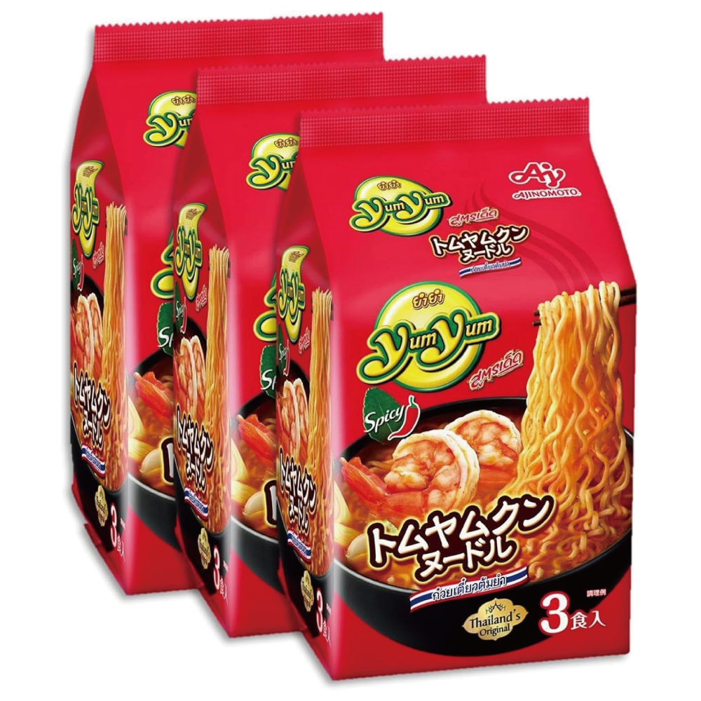 味の素 YumYum トムヤムクンヌードル 3食入×3袋