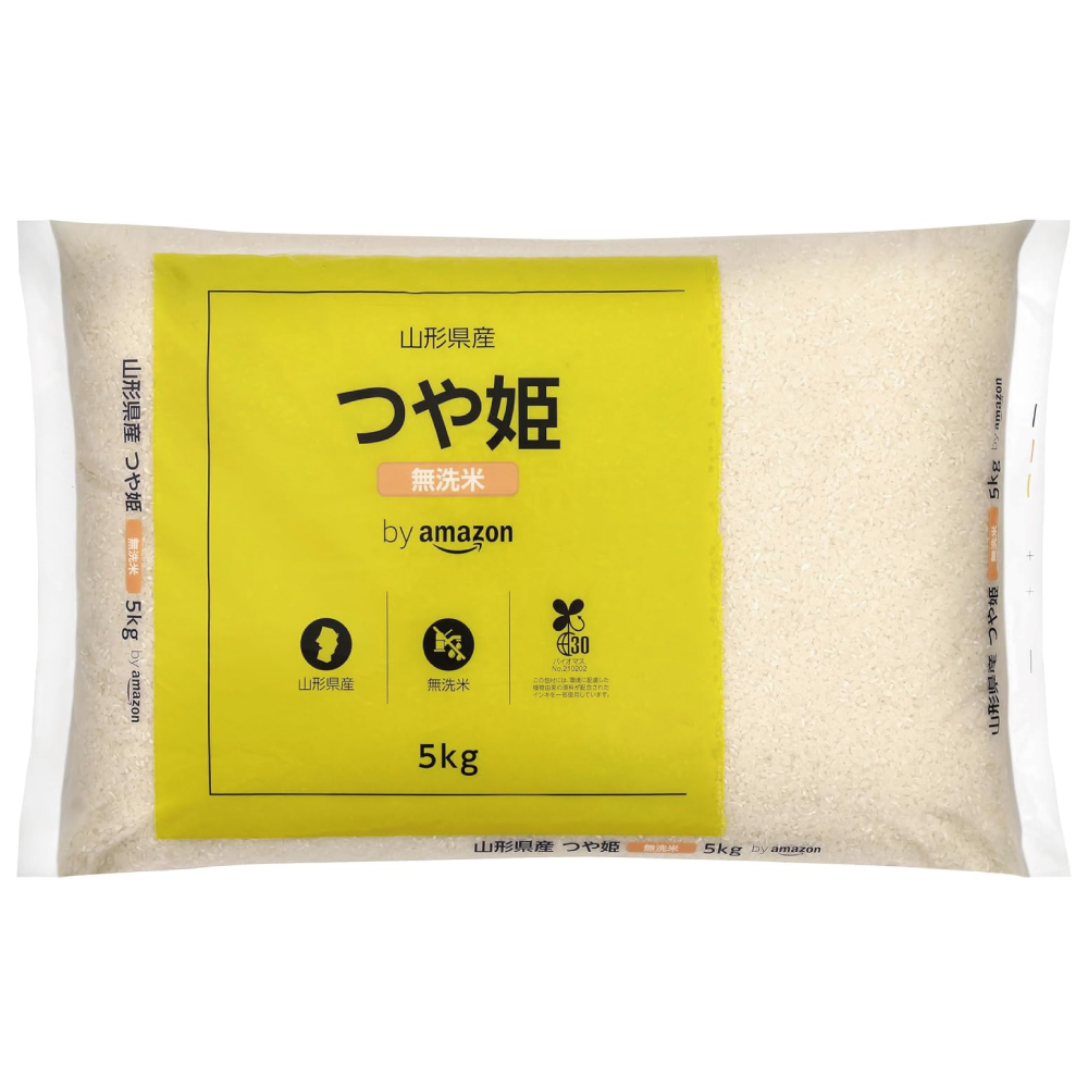 by Amazon 山形県産 つや姫 無洗米 5kg 令和6年産