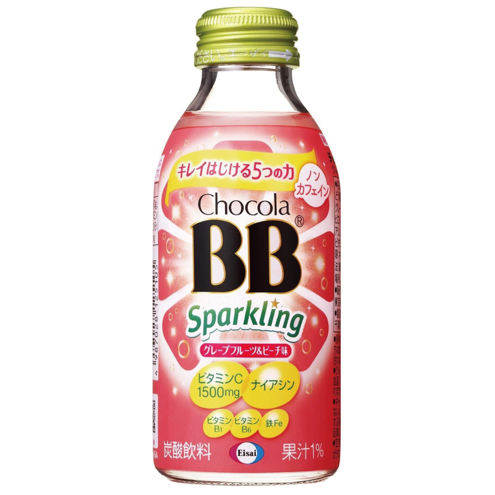 チョコラBB(栄養機能食品) スパークリング グレープフルーツ&ピーチ味 (ナイアシン) 140ml×6本