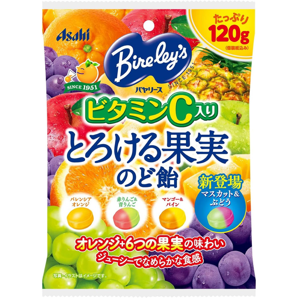 アサヒグループ食品 バヤリースとろける果実のど飴 120g×6袋