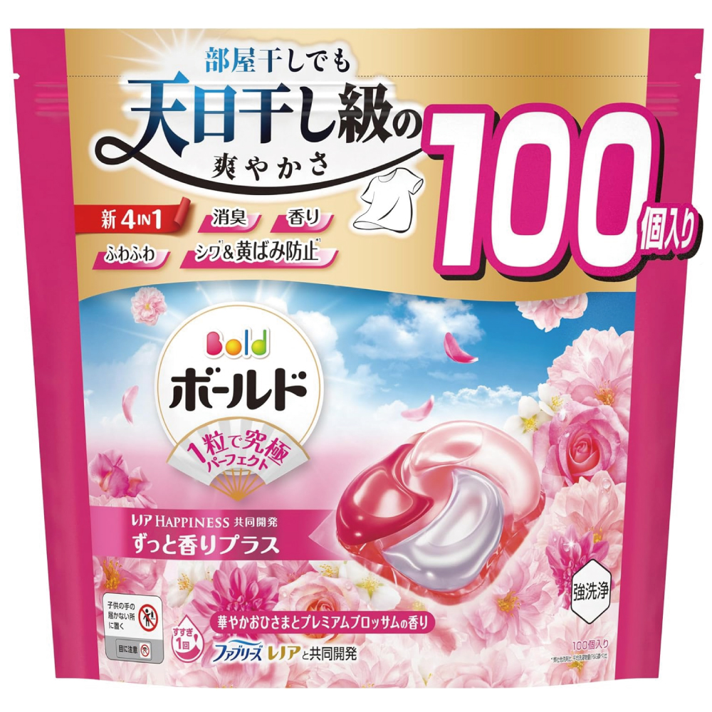 ボールド 洗濯洗剤 ジェルボール 4in1 華やかおひさまとプレミアムブロッサムの香り 詰め替え 100個