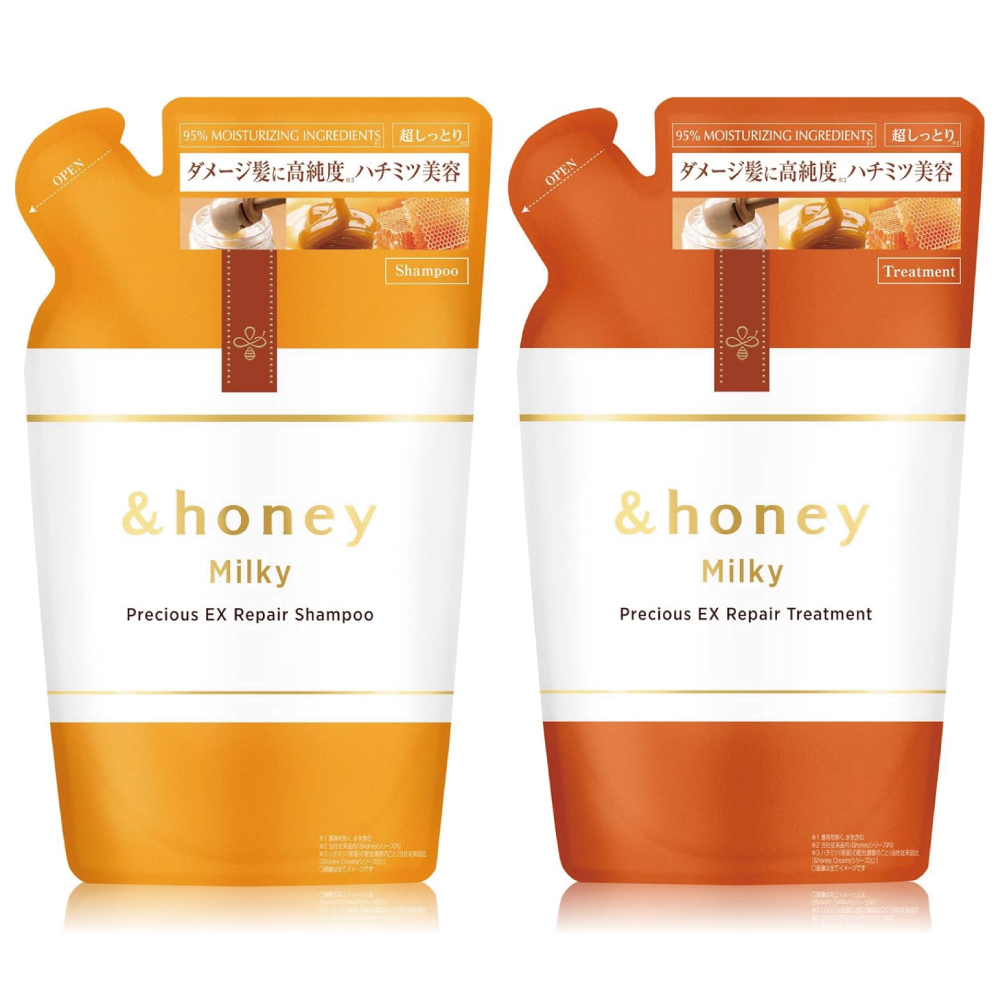 &honey (アンドハニー) ミルキー プレシャスEX リペア シャンプー トリートメント 詰め替え ペアセット
