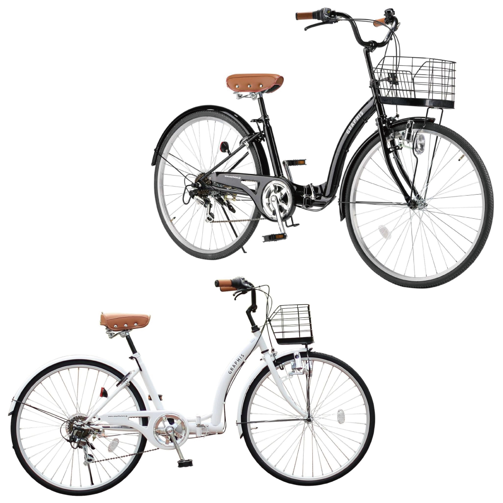GRAPHIS GR-CITY OT-26 26インチ 折り畳み自転車 シティサイクル 一般車 6段変速