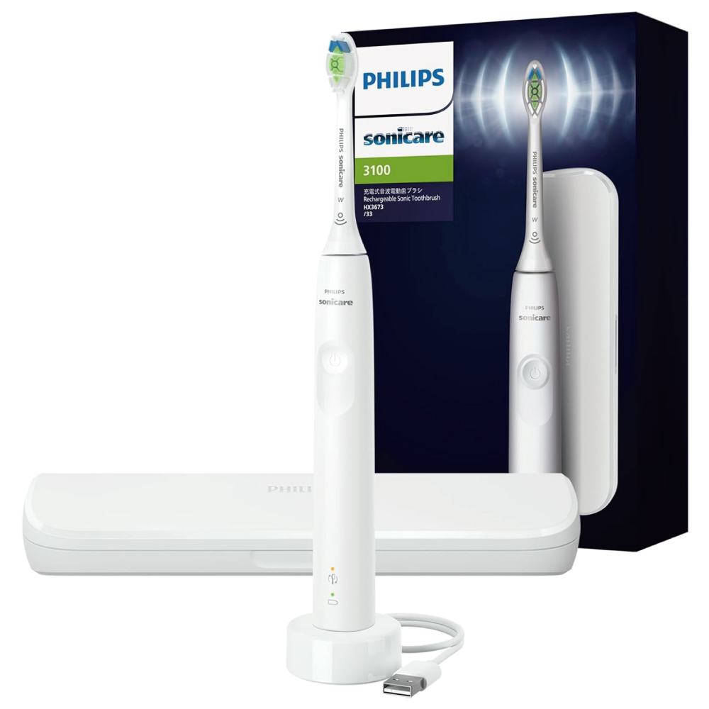 【Amazon.co.jp限定】 フィリップス 電動歯ブラシ ソニッケアー 3100シリーズ (軽量) HX3673/33 ホワイト