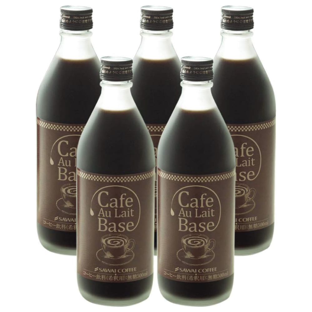 澤井珈琲 カフェオレベース 無糖 500ml 5本 セット 無添加 ブラック 希釈