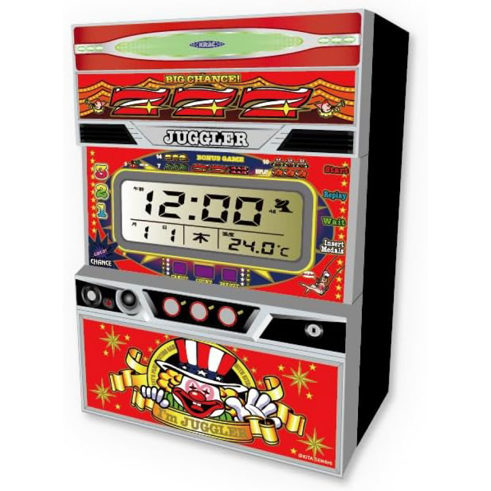 ジャグラー スロットクロック 置き時計 カレンダー アラーム時報