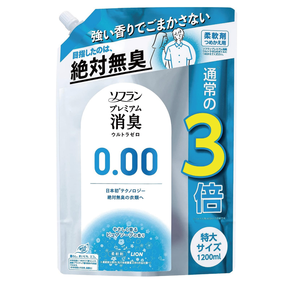 ソフラン プレミアム消臭 ウルトラゼロ 柔軟剤 詰め替え 特大1200ml