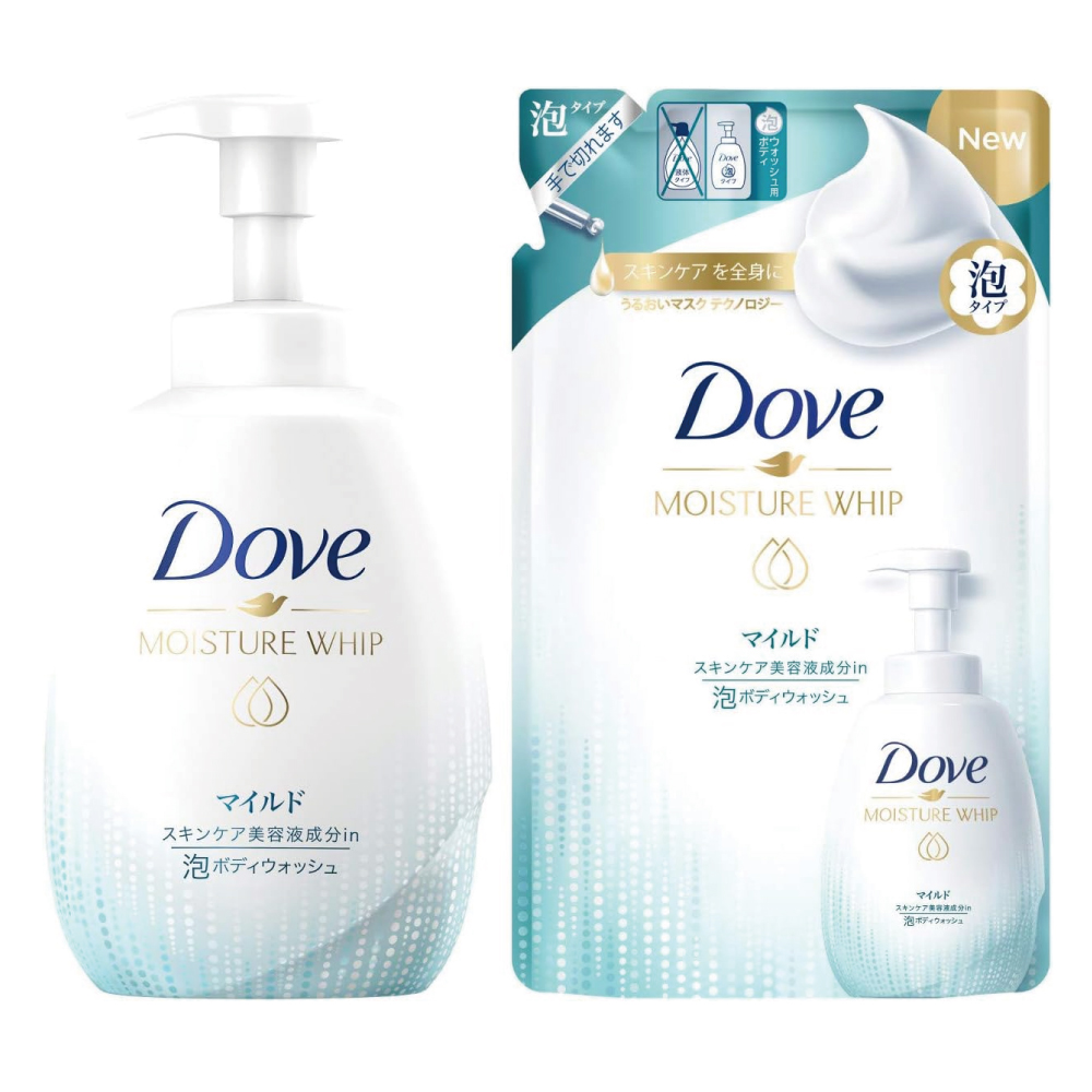 Dove(ダヴ) うるおいホイップ 泡ボディウォッシュ マイルド ポンプ+つめかえ用 ボディソープ 540g+430g 微香性