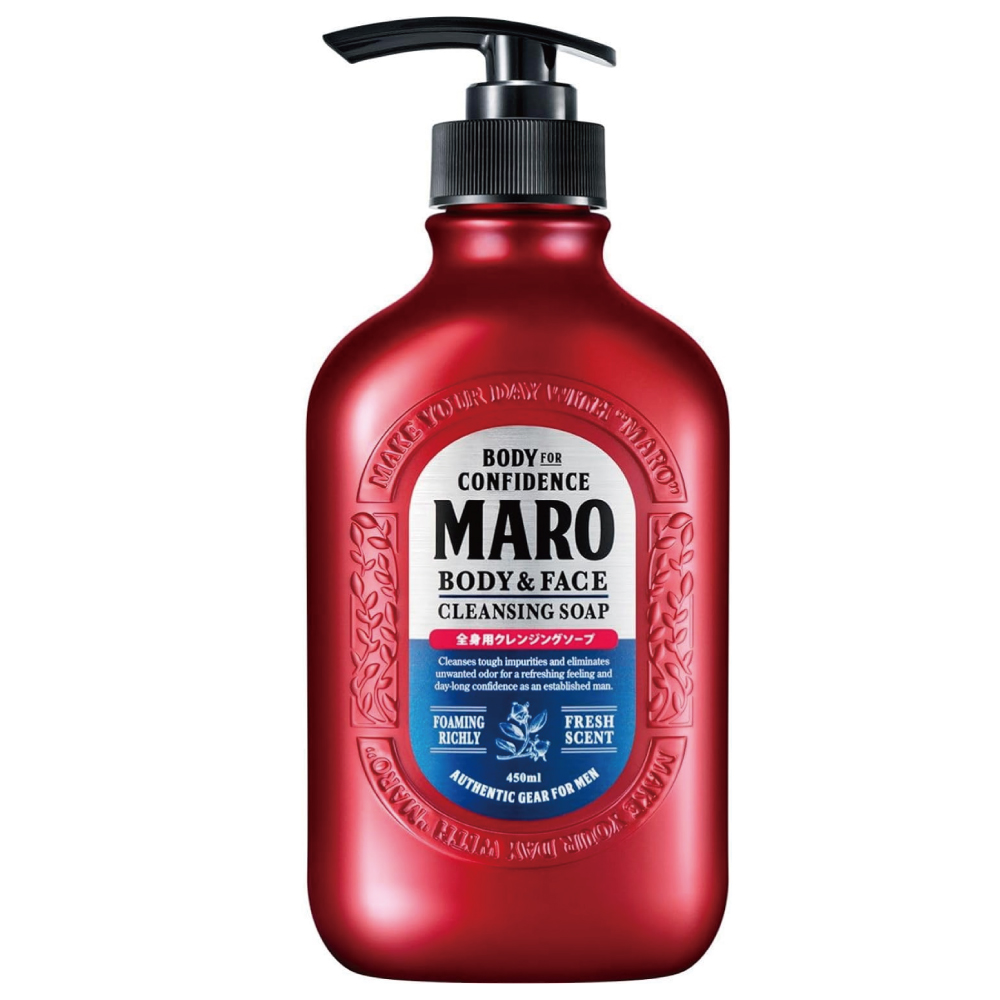 MARO ボディソープ メンズ 全身用 顔も洗える 本体 450ml ハーブシトラスの香り