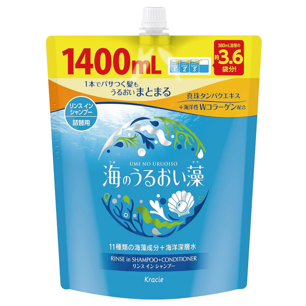 海のうるおい藻 うるおいケア リンスインシャンプー 詰め替え用 1400ml