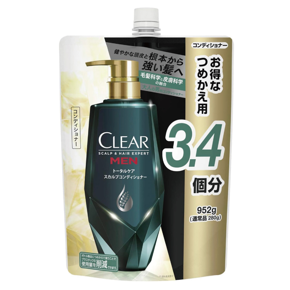 【Amazon.co.jp限定】 CLEAR(クリア) フォーメン トータルケア スカルプ トリートメント 詰め替え用 952g メンズ 男性用 グリーン