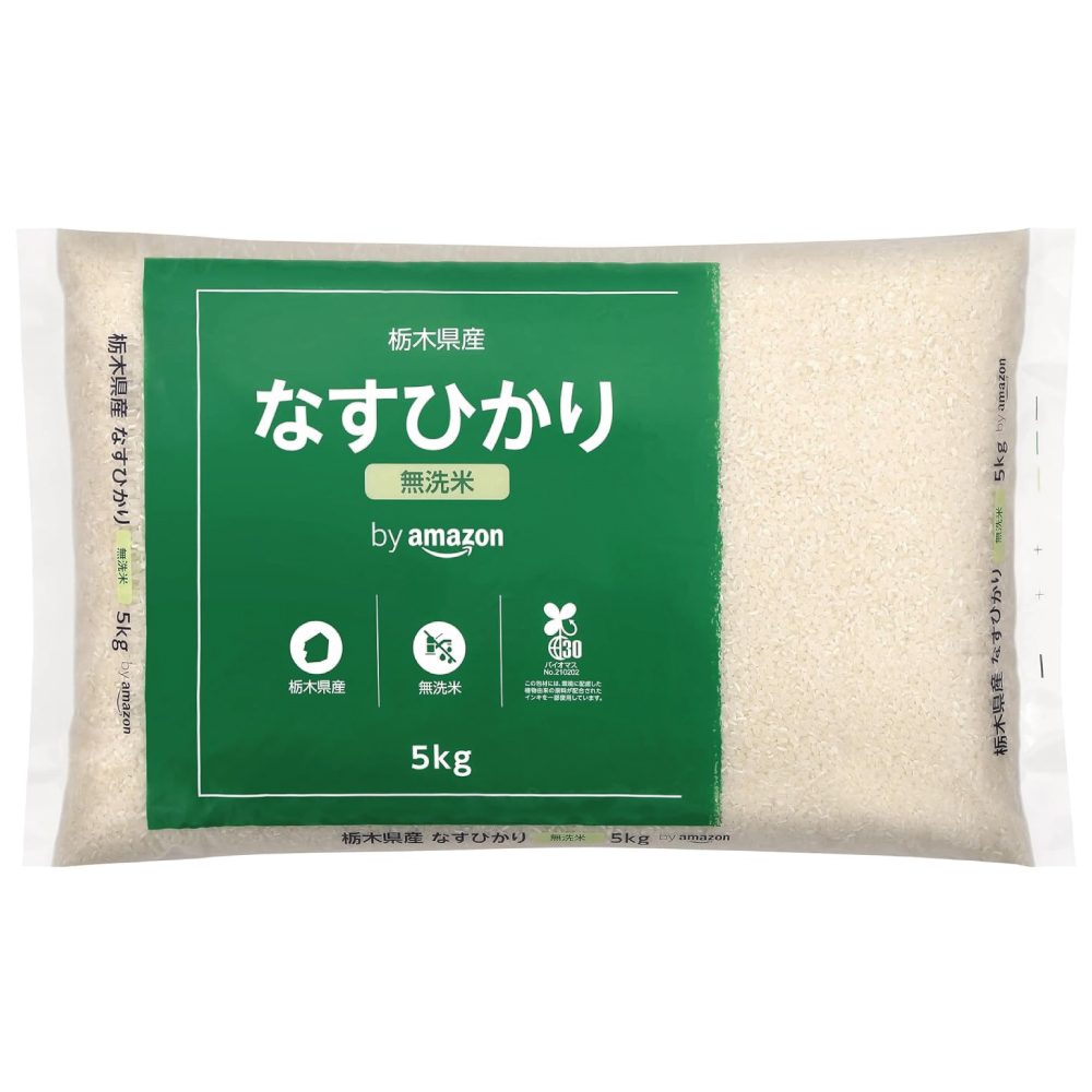 by Amazon 栃木県産 無洗米 なすひかり 5kg (580.com) 令和6年産