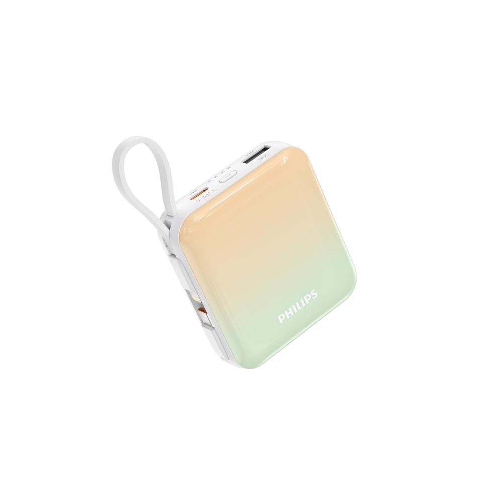 Philips (フィリップス) モバイルバッテリー 10000mAh 大容量 小型 携帯充電器 Lightning type-c ケーブル内蔵 22.5W タイプc
