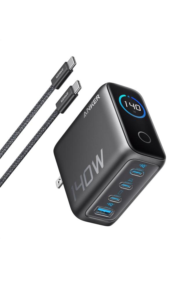 Anker Charger (140W, 4 Ports) with USB-C & USB-C ケーブル ダークグレー